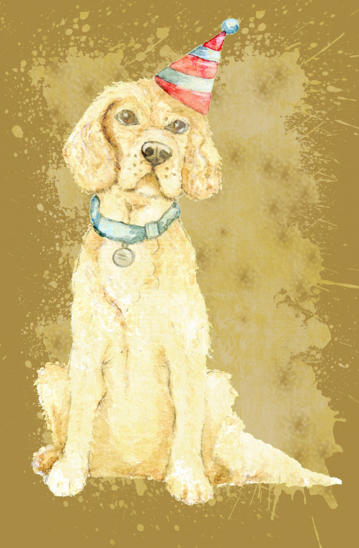 dog spaniel watercolor free photo