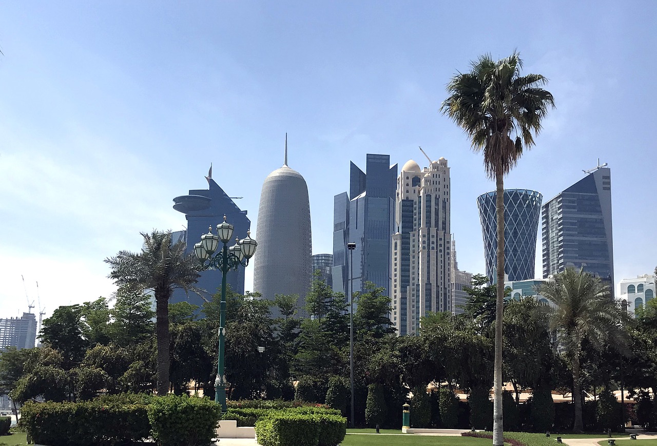 doha  skyline  qatar free photo