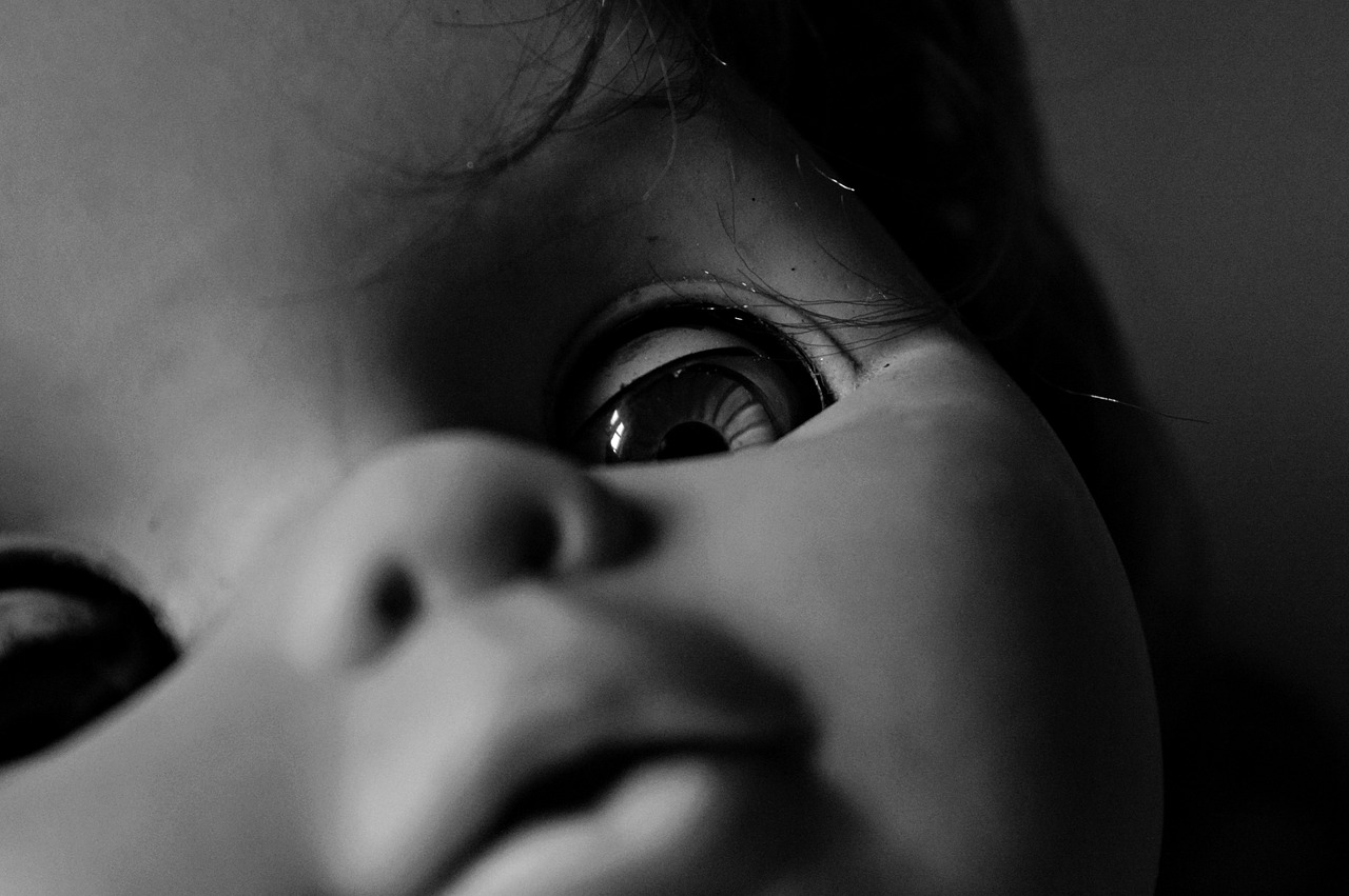 doll black and white eye free photo