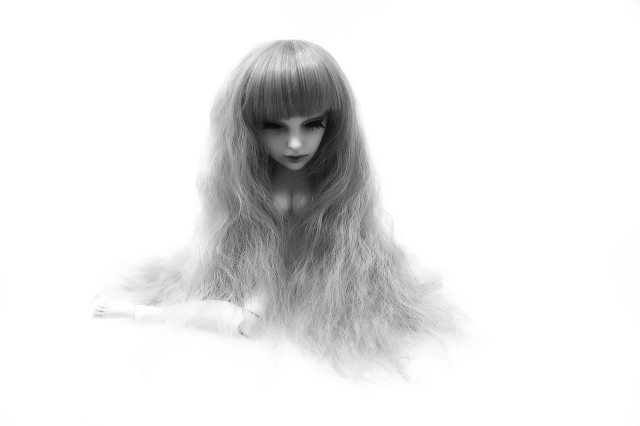 doll head long hair free photo