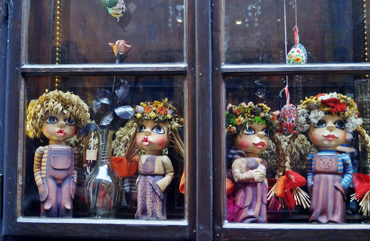 doll window behind the window free photo