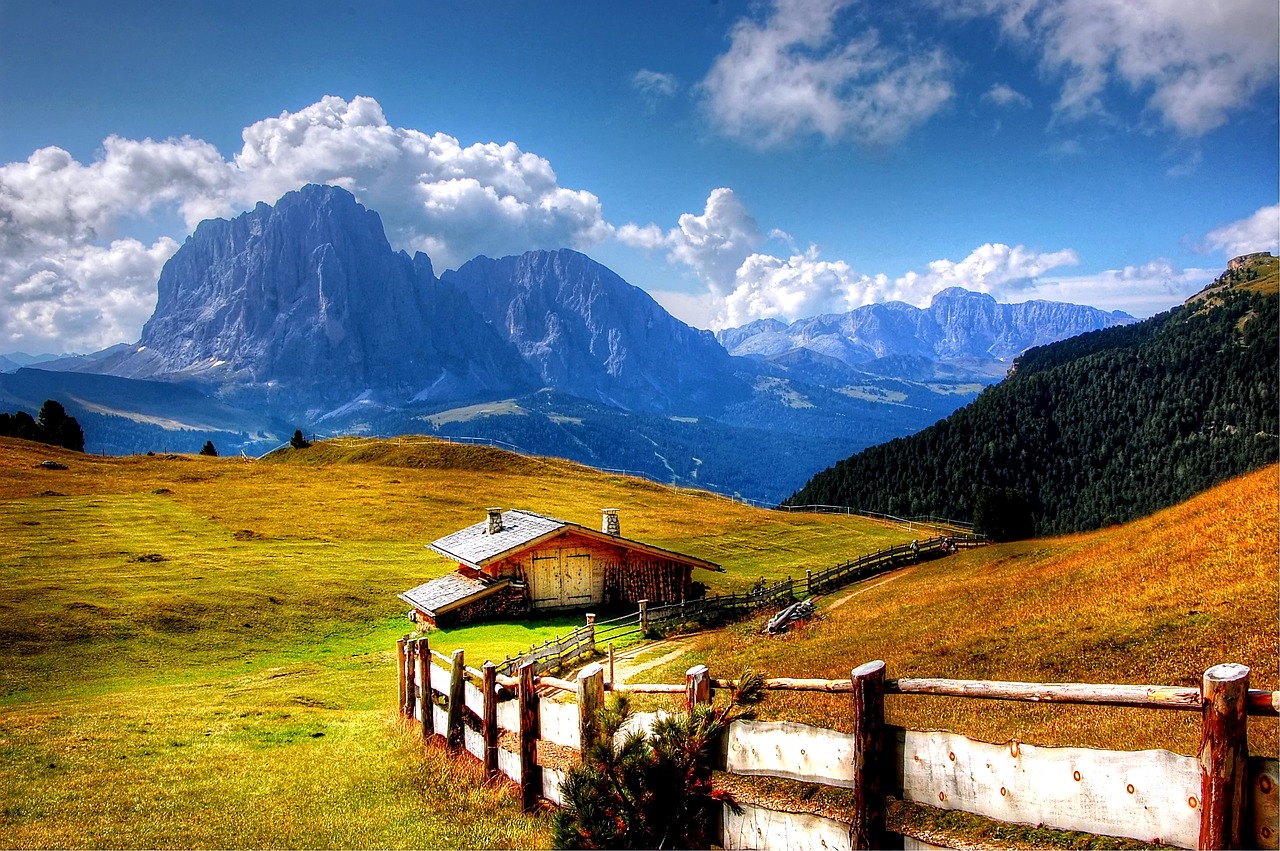 dolomites sassolungo mountains free photo