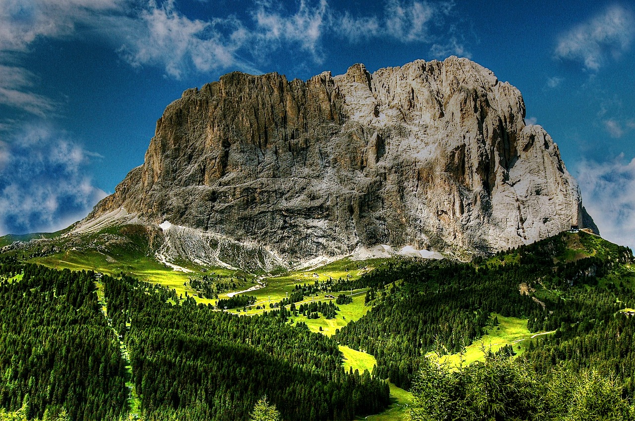 dolomites sassolungo mountains free photo