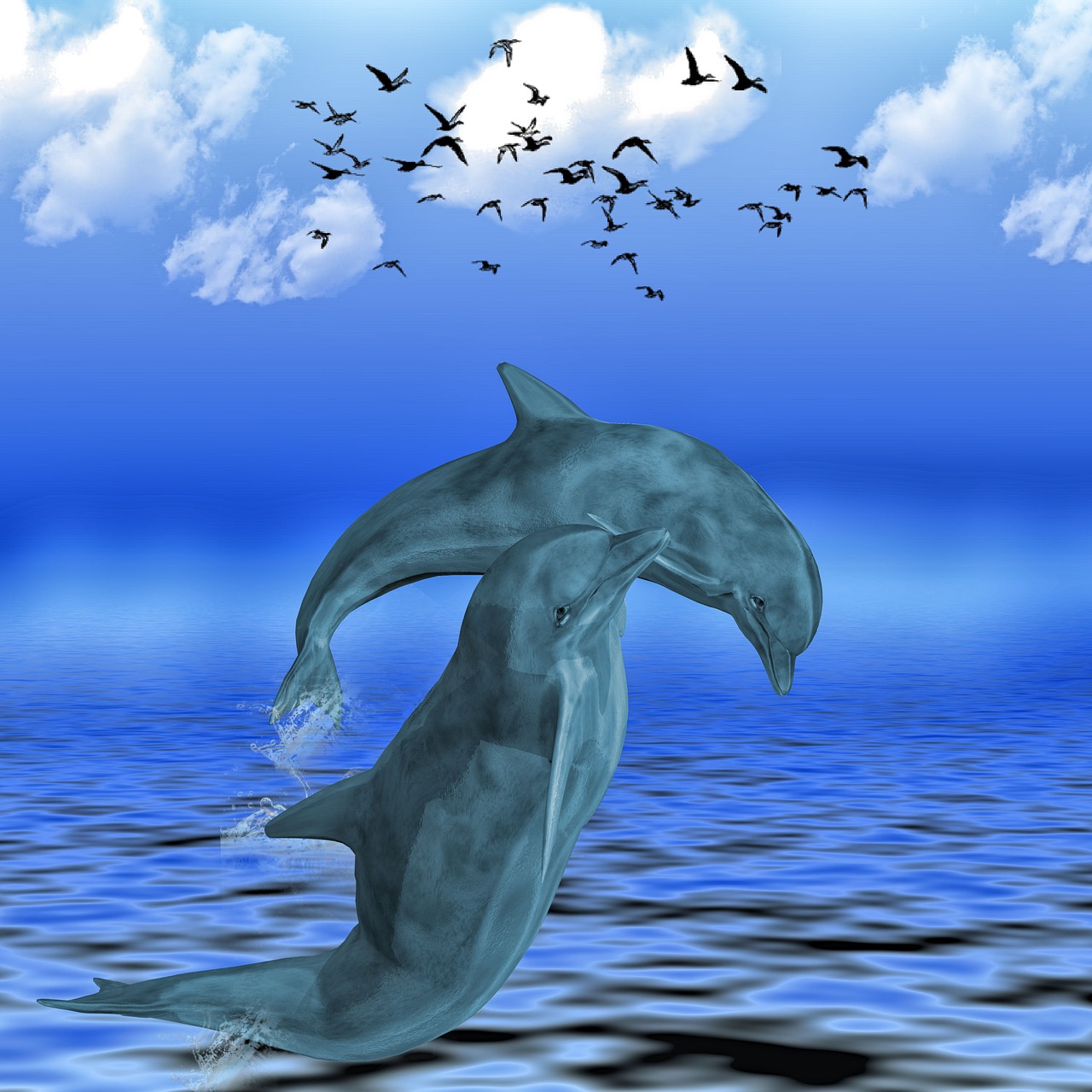 dolphin sea meeresbewohner free photo
