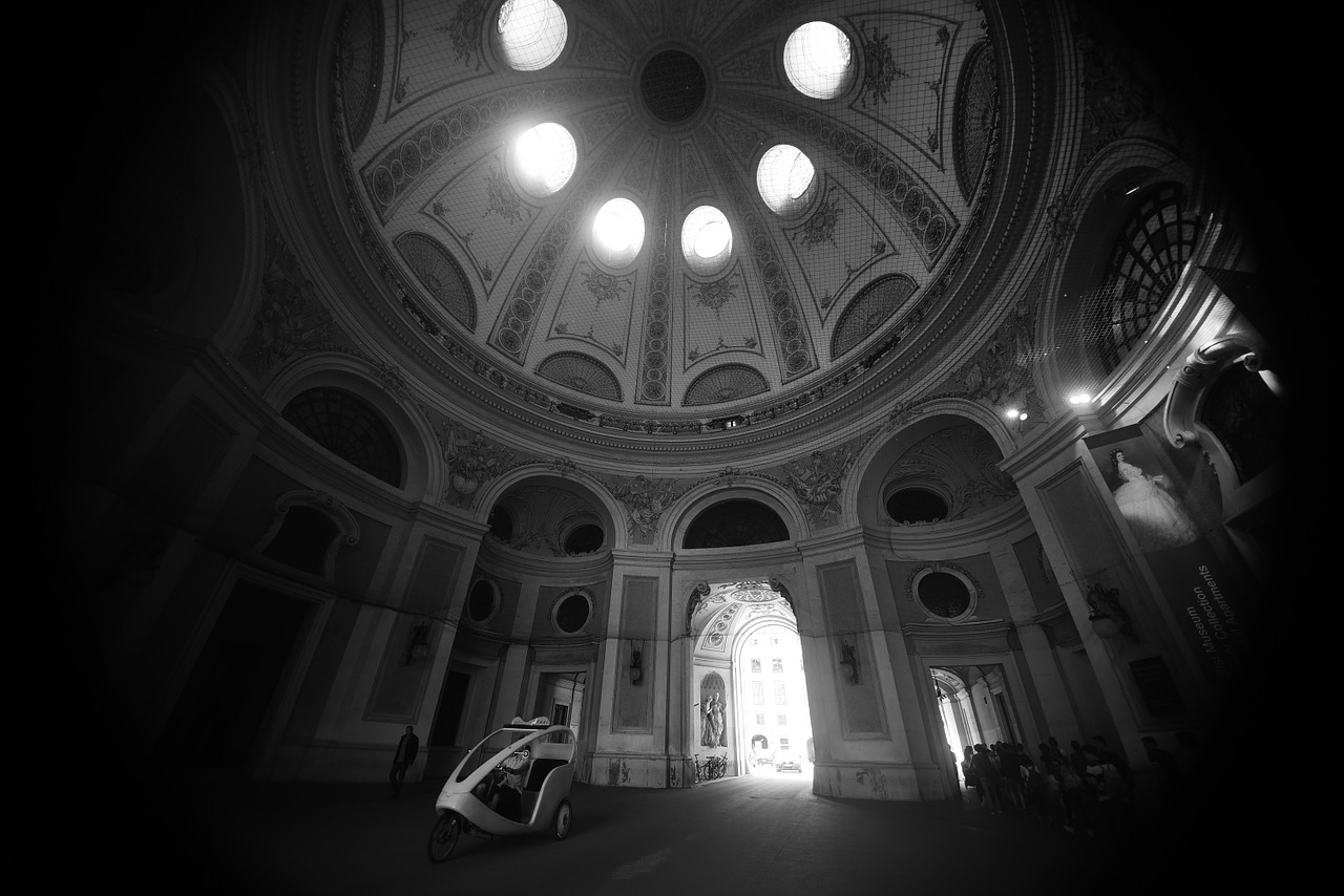 dome black and white light free photo