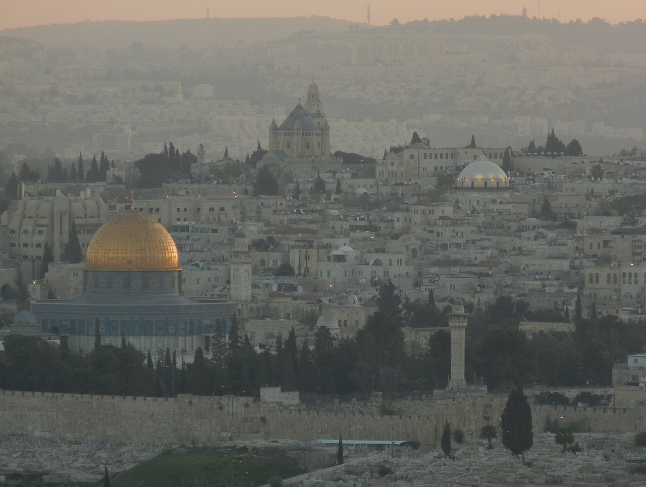 dome of the rock jerusalem cityscape free photo