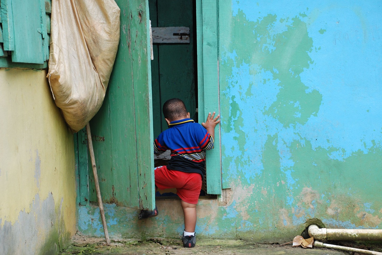 dominican republic children typical house free photo
