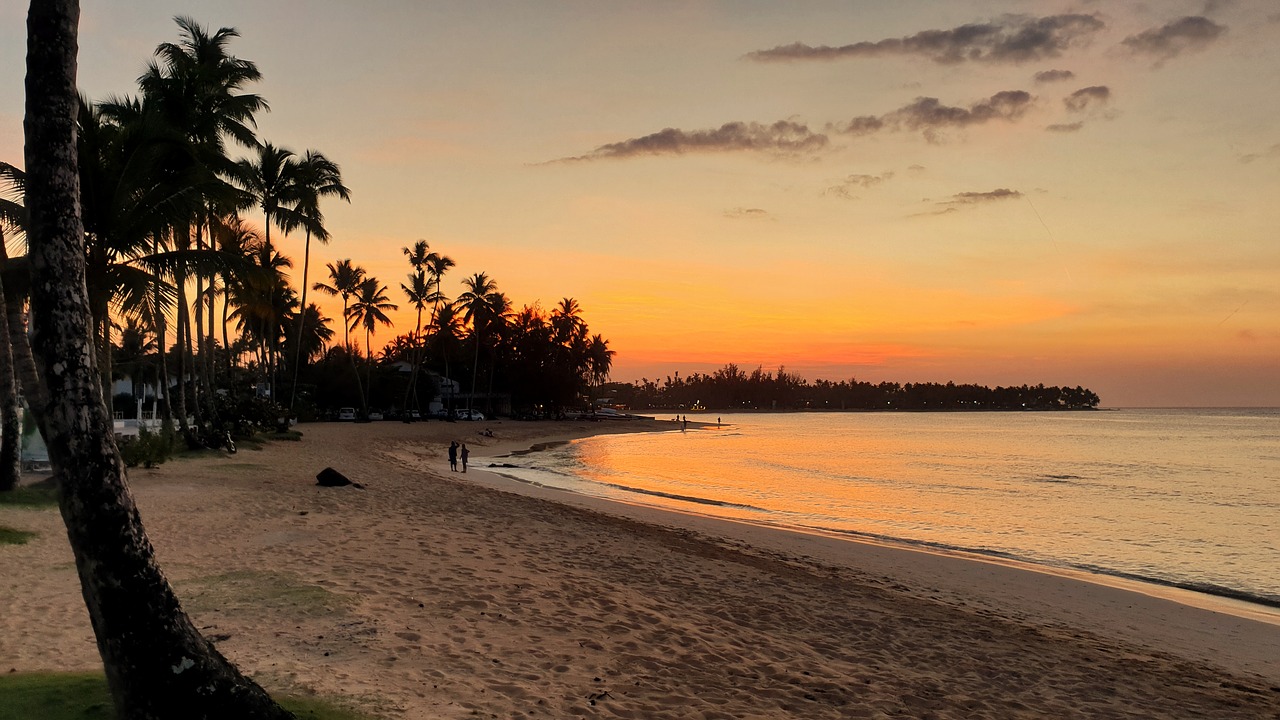dominican republic  beach  sunset free photo