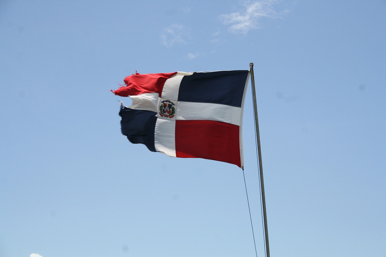dominican republic flag wind free photo