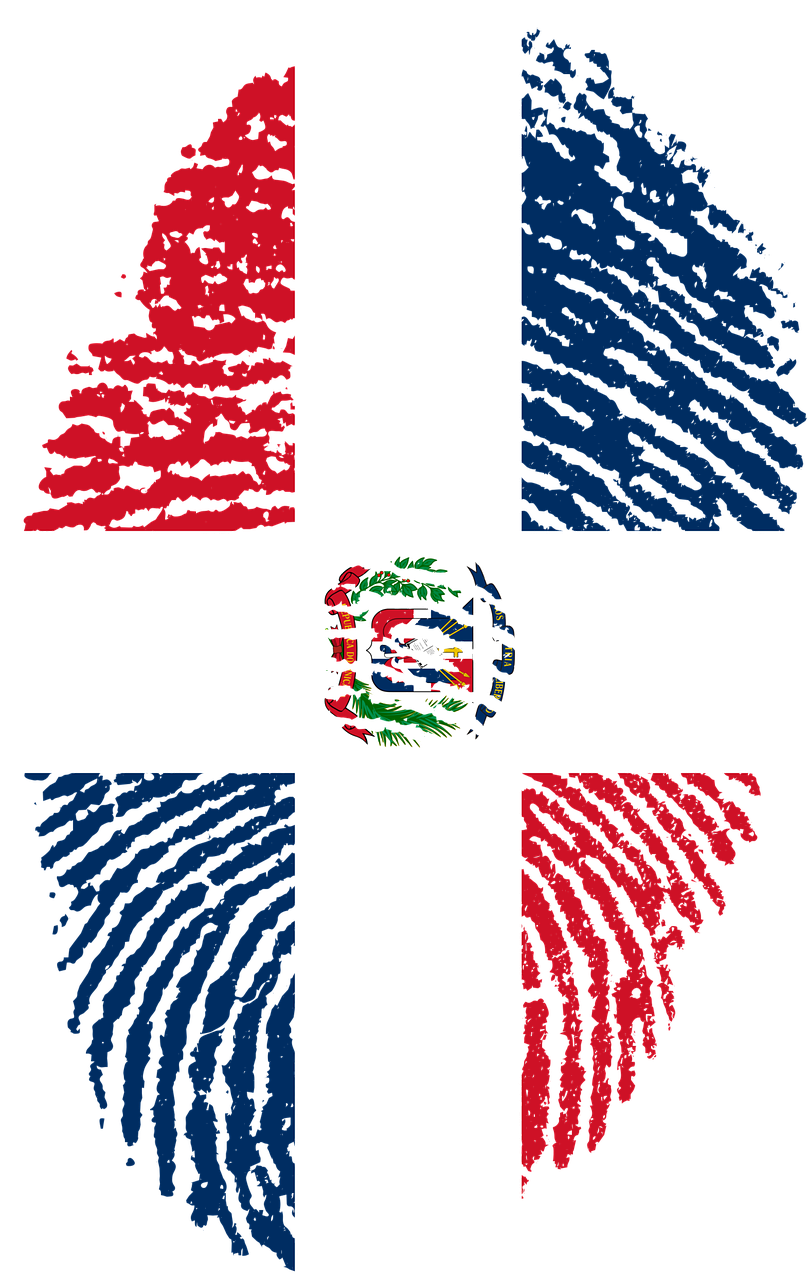 dominican republic flag fingerprint free photo