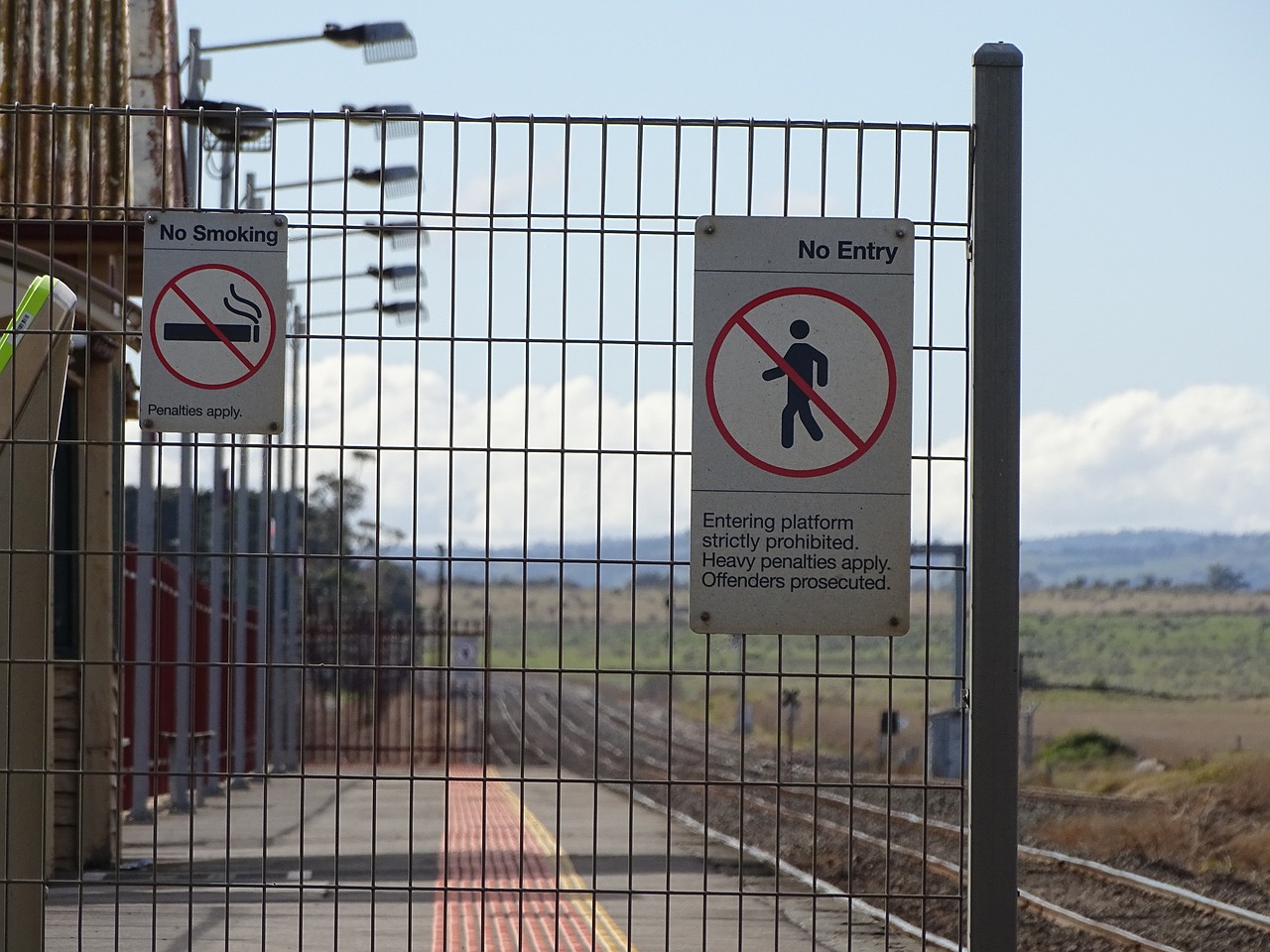 donnybrook railway station signs fence free photo