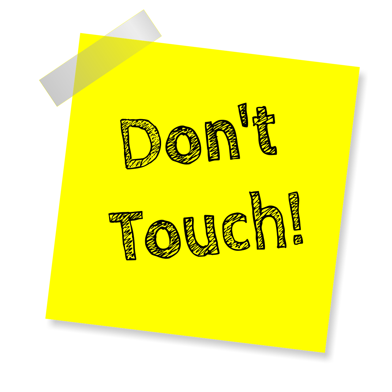 don't touch reminder post note free photo