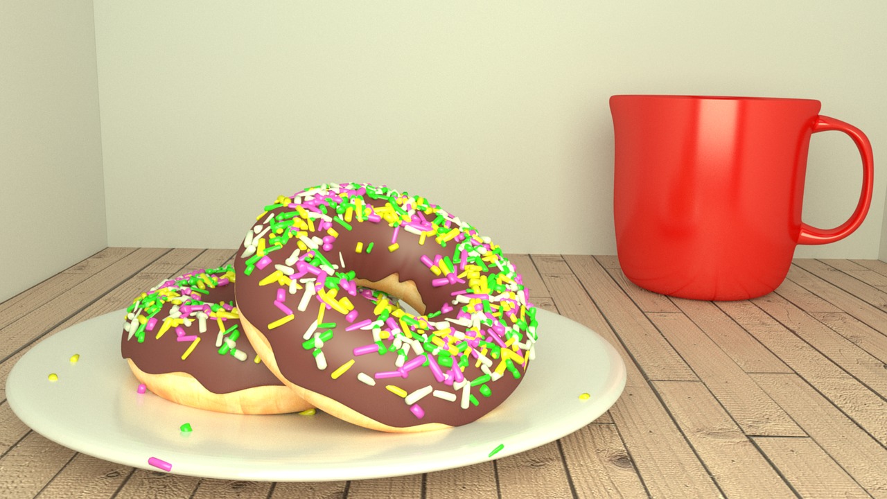 donut  coffee  cup free photo