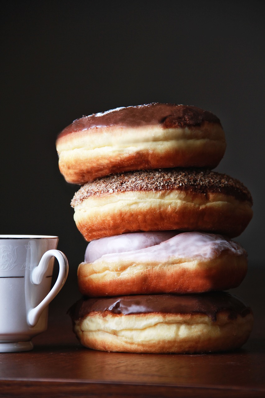 donuts  chocolate  coffee free photo