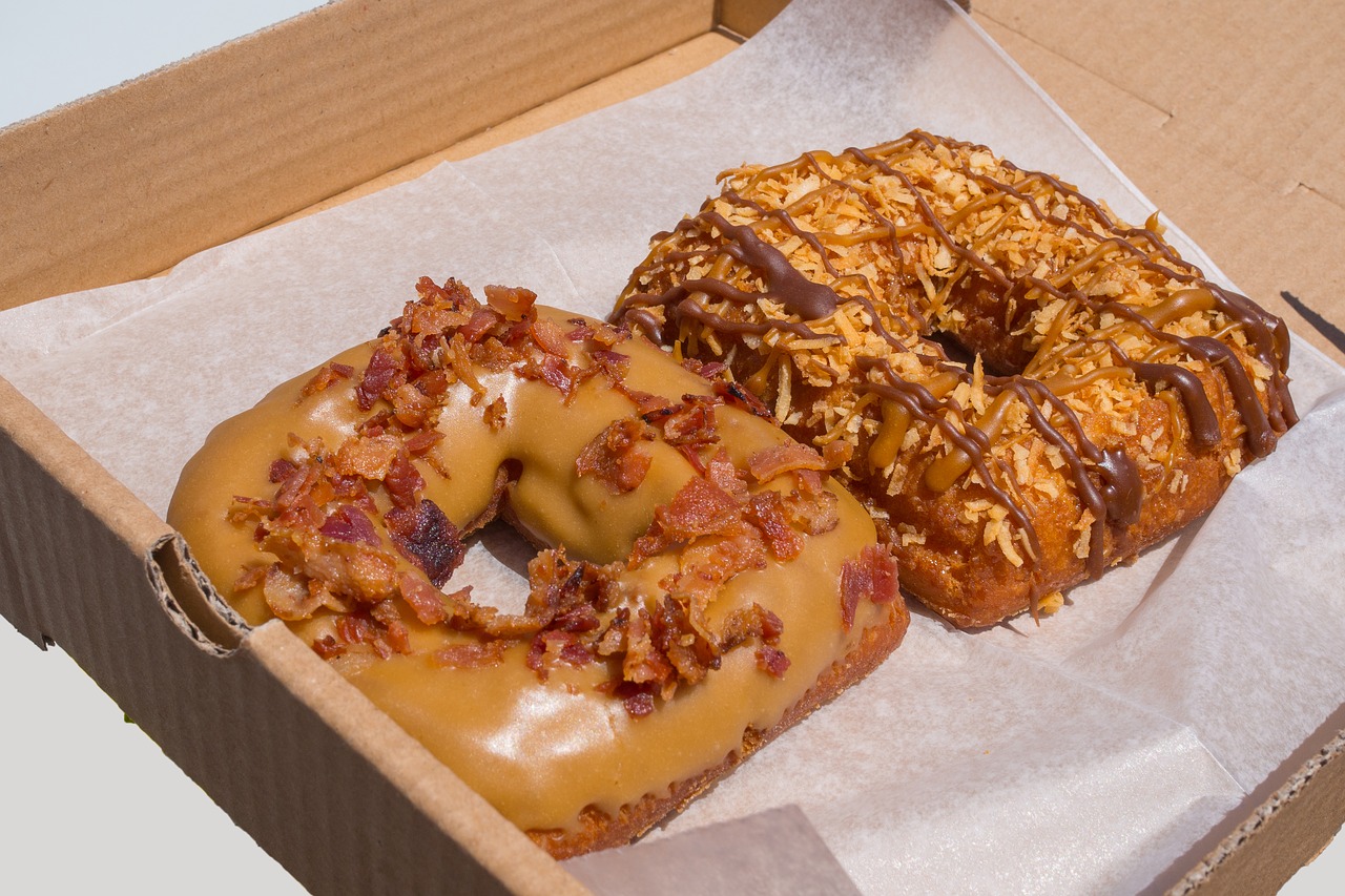 donuts  fried  bacon free photo