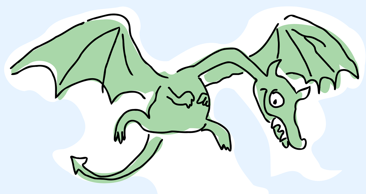 doodle dragon flying free photo