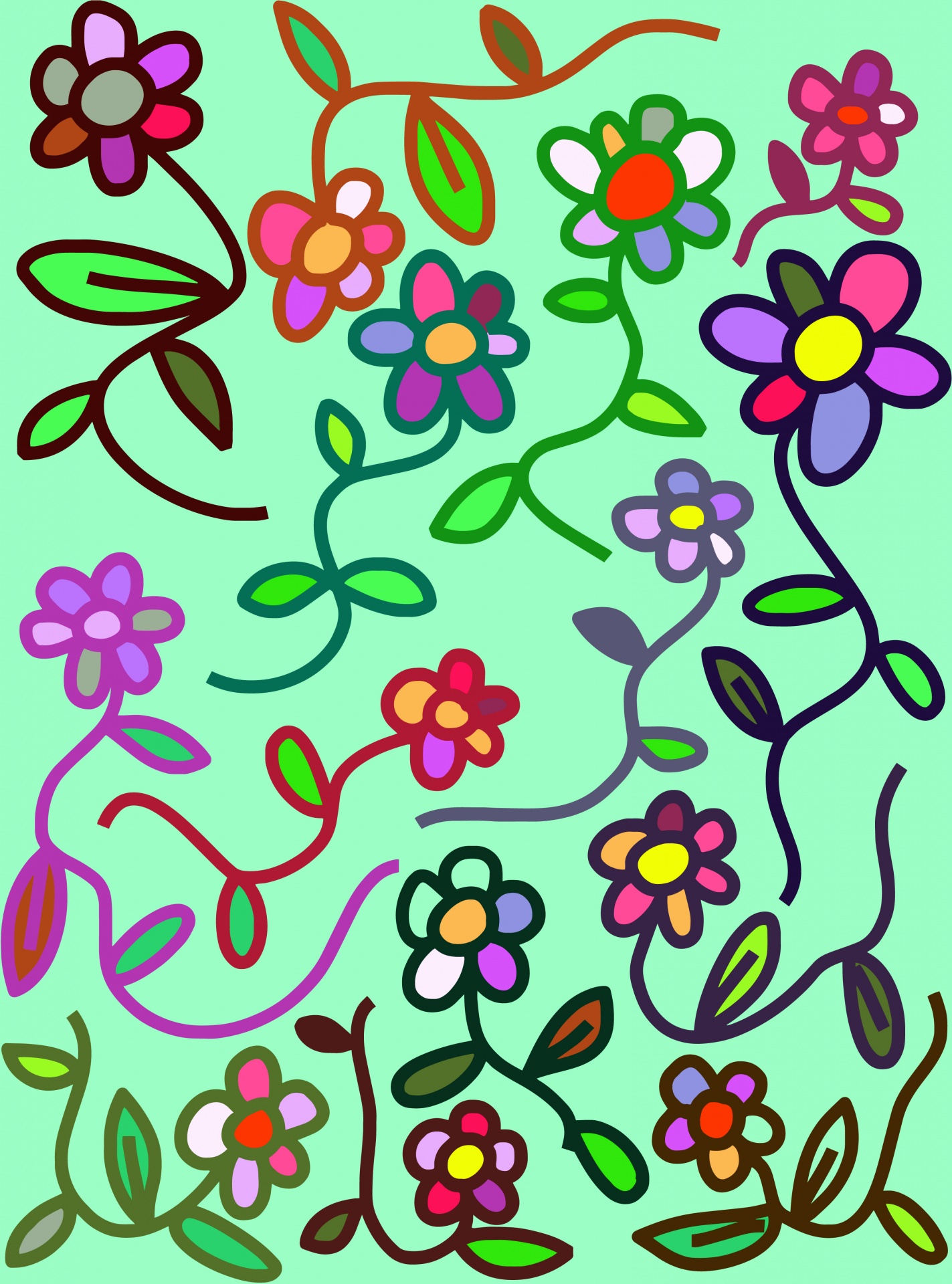 flowers floral doodle free photo