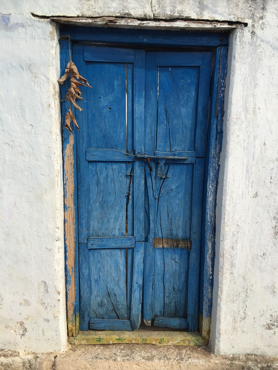 door blue wood free photo