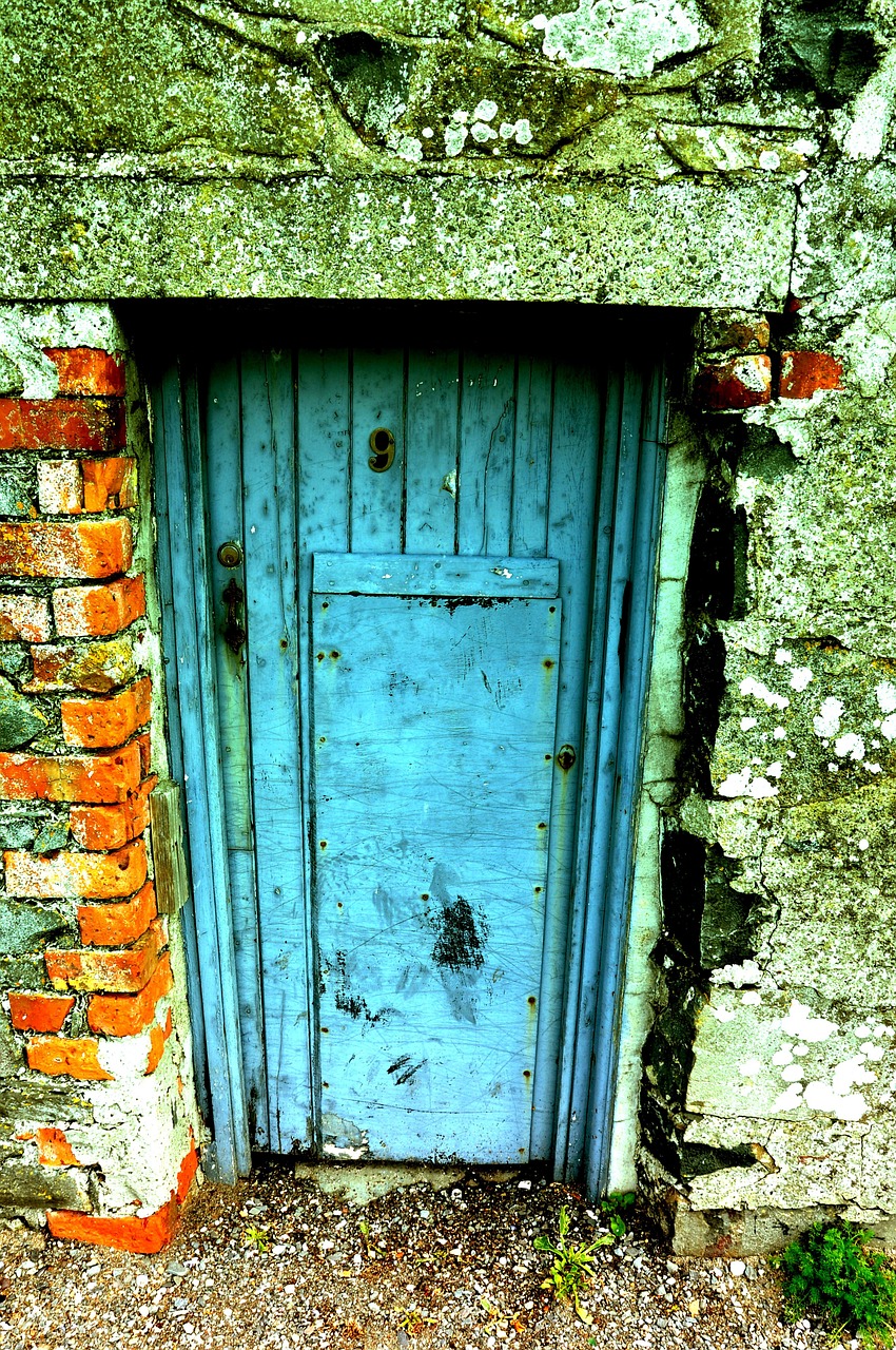 door blue entrance free photo
