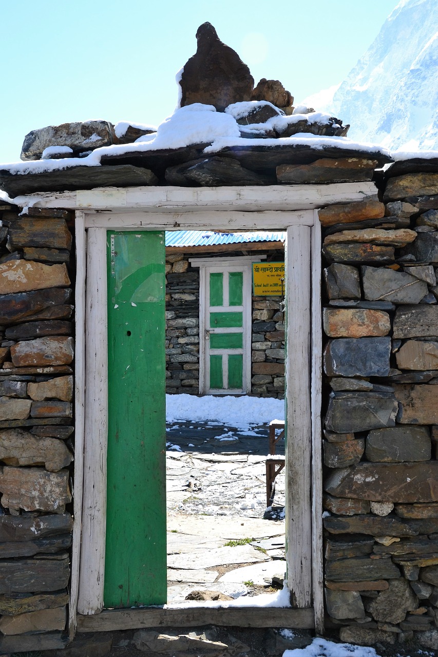 door goal green free photo