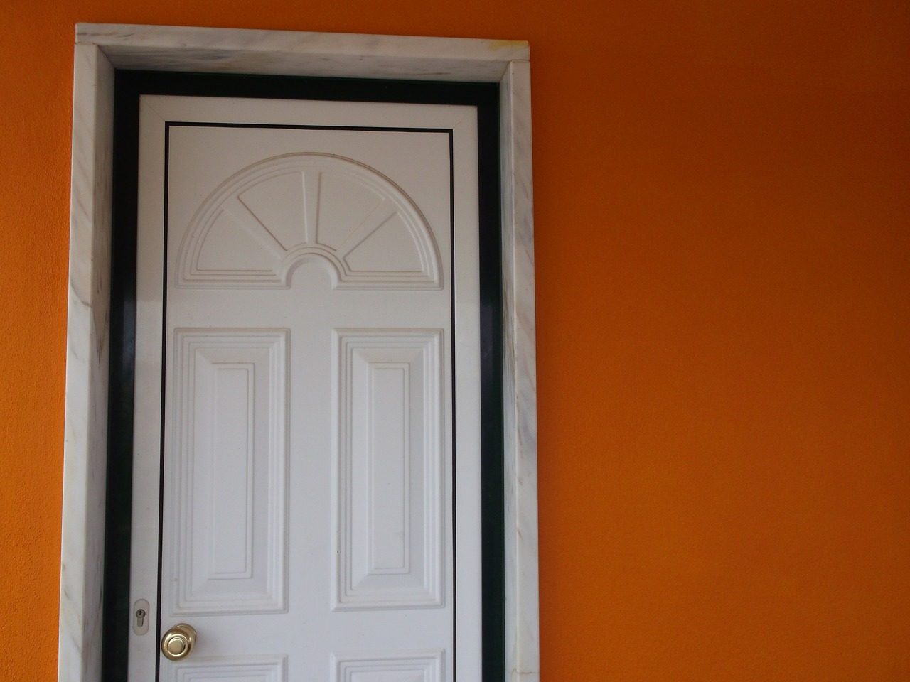 door orange white free photo