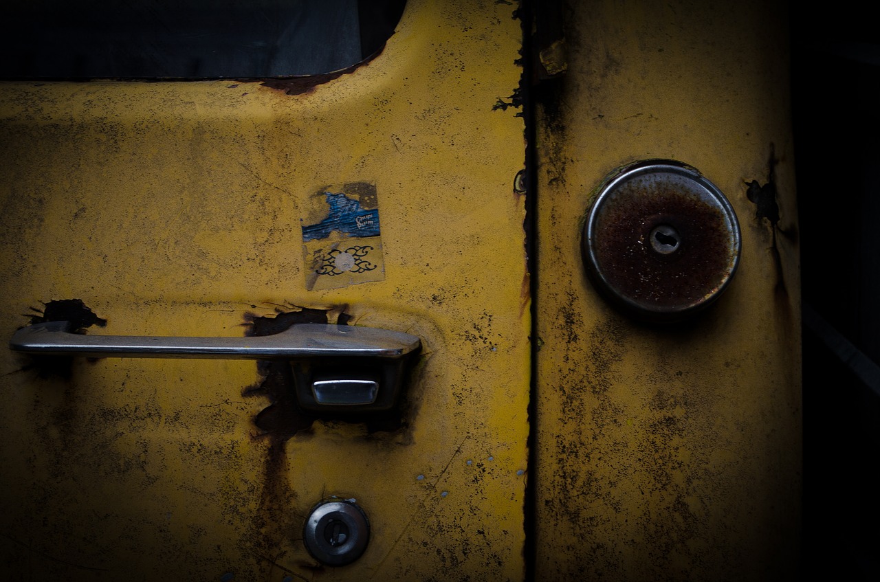 door yellow old free photo