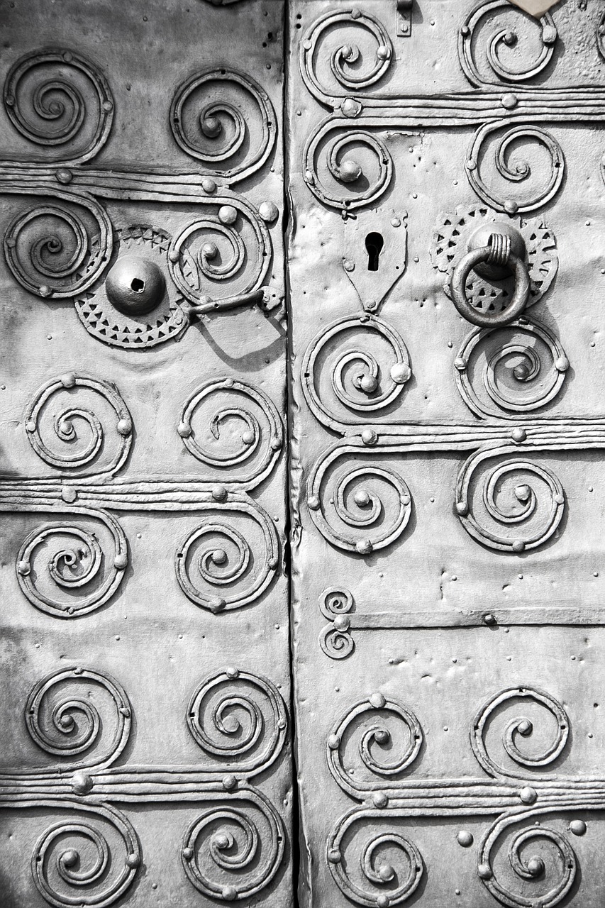 door iron gate old door free photo