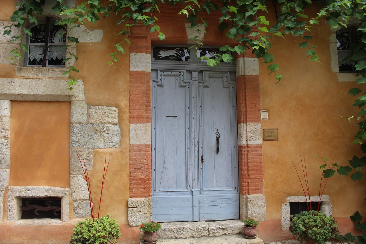 door old village picturesque free photo