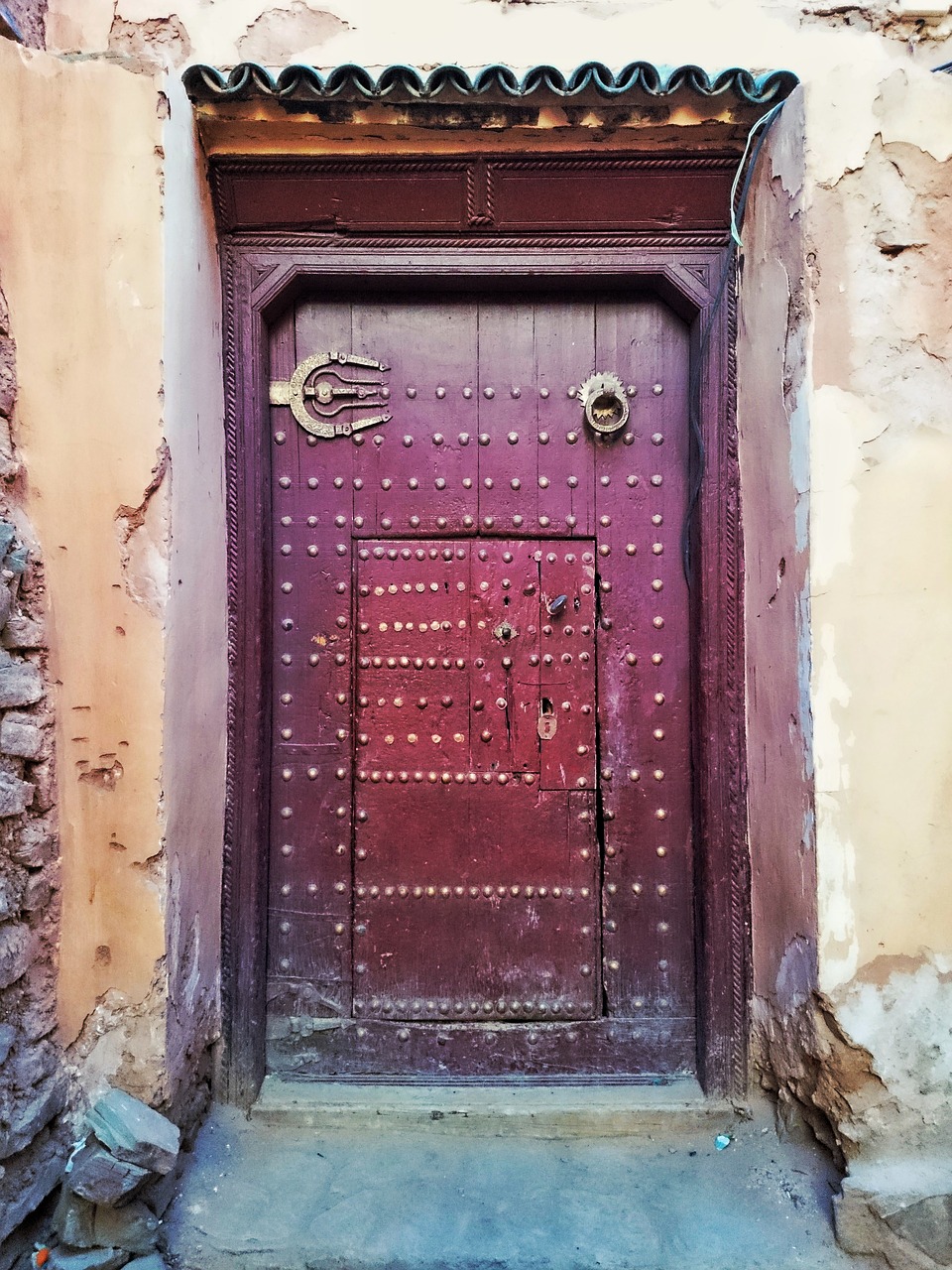 door wood red free photo