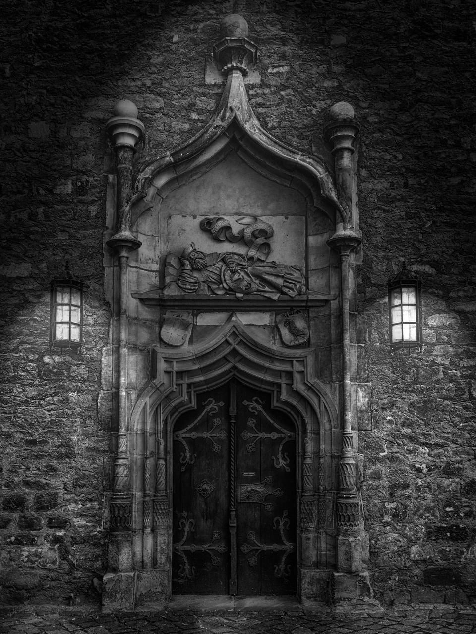 door goal black and white free photo