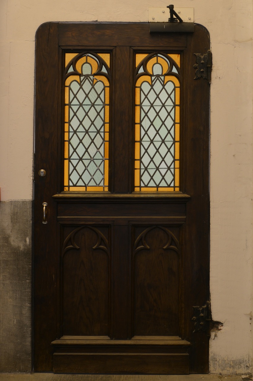 door port stained glass windows free photo