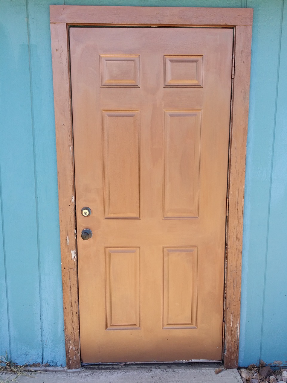 door turquoise brown and blue free photo