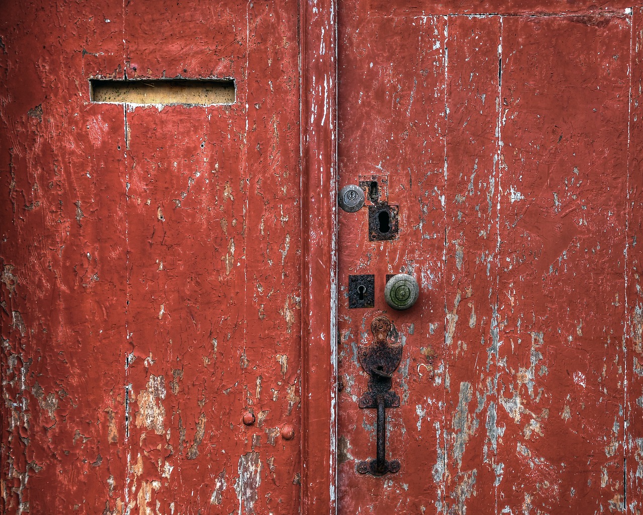 door wood red free photo