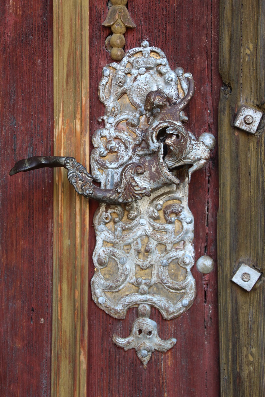door handle old church free photo
