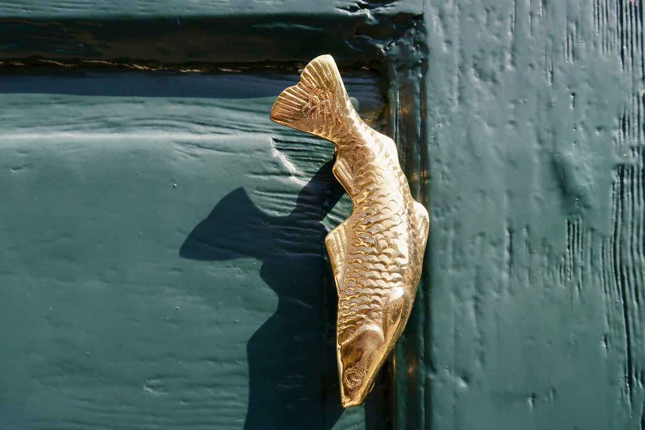 door handle  ornament  fish free photo