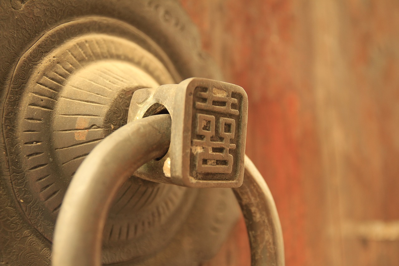 door handle double happiness ancient times free photo