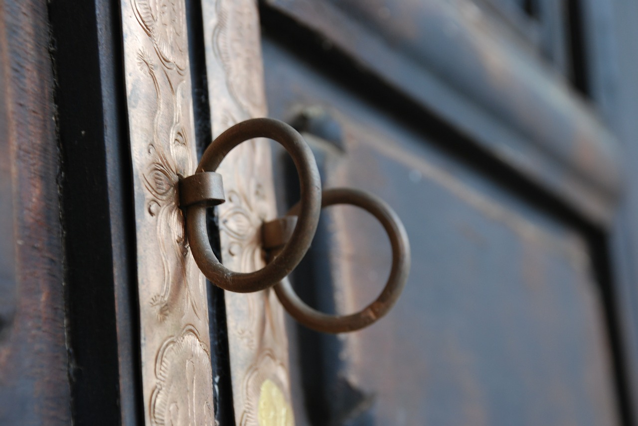 door latch chinese elements nature free photo