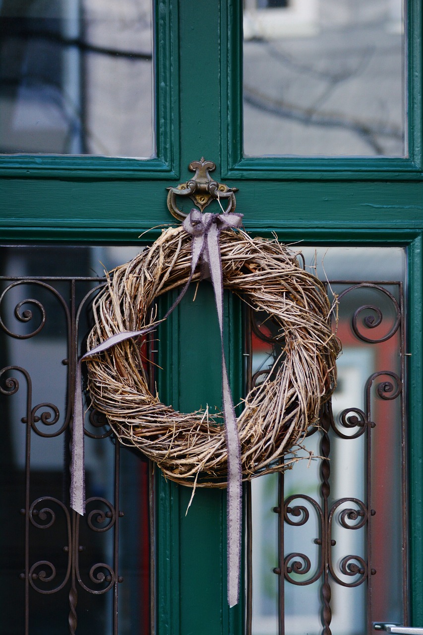 door wreath front door türdekoration free photo