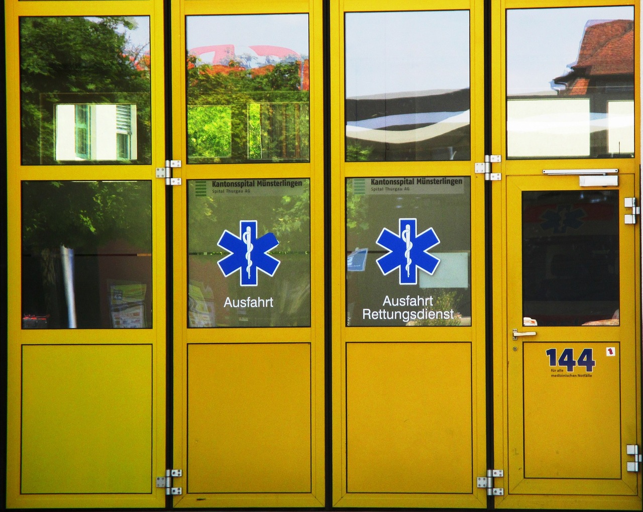 doors yellow glass free photo