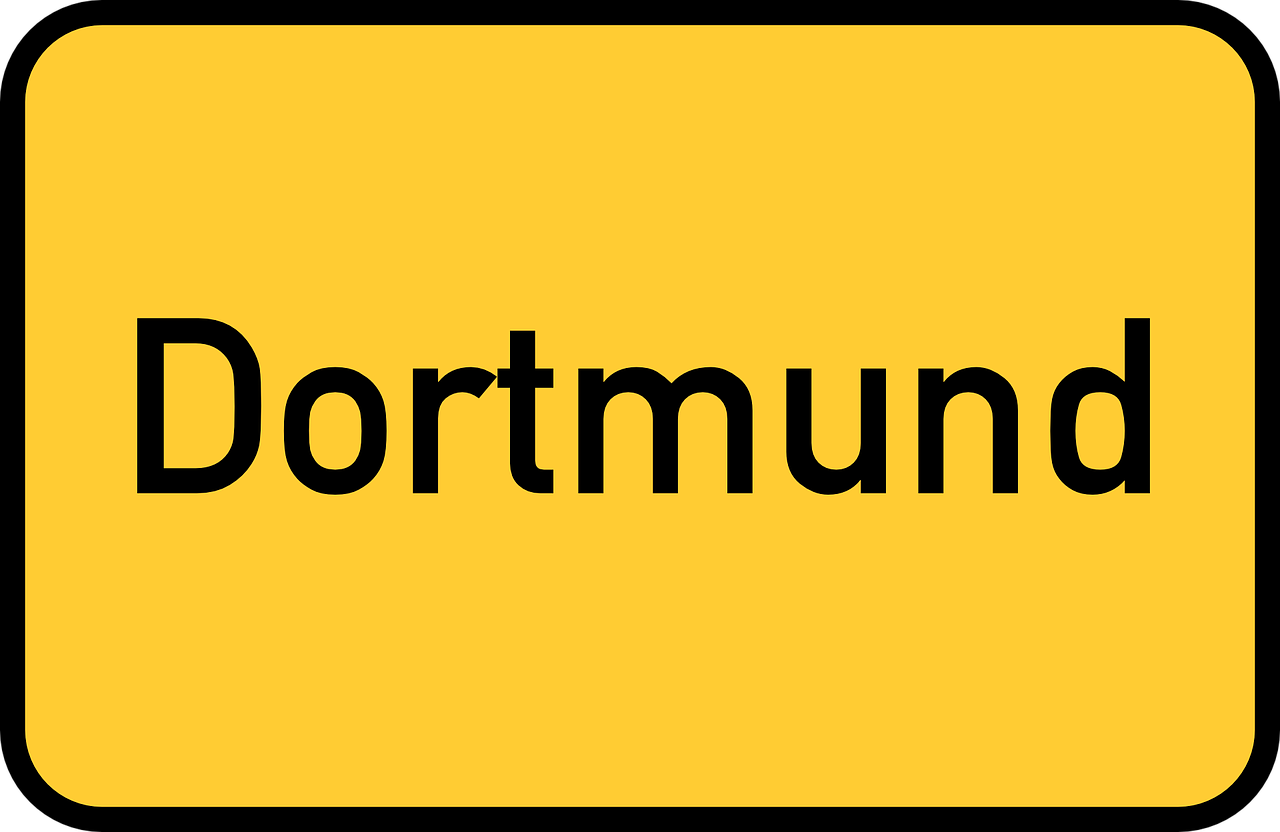 dortmund town sign city limits sign free photo