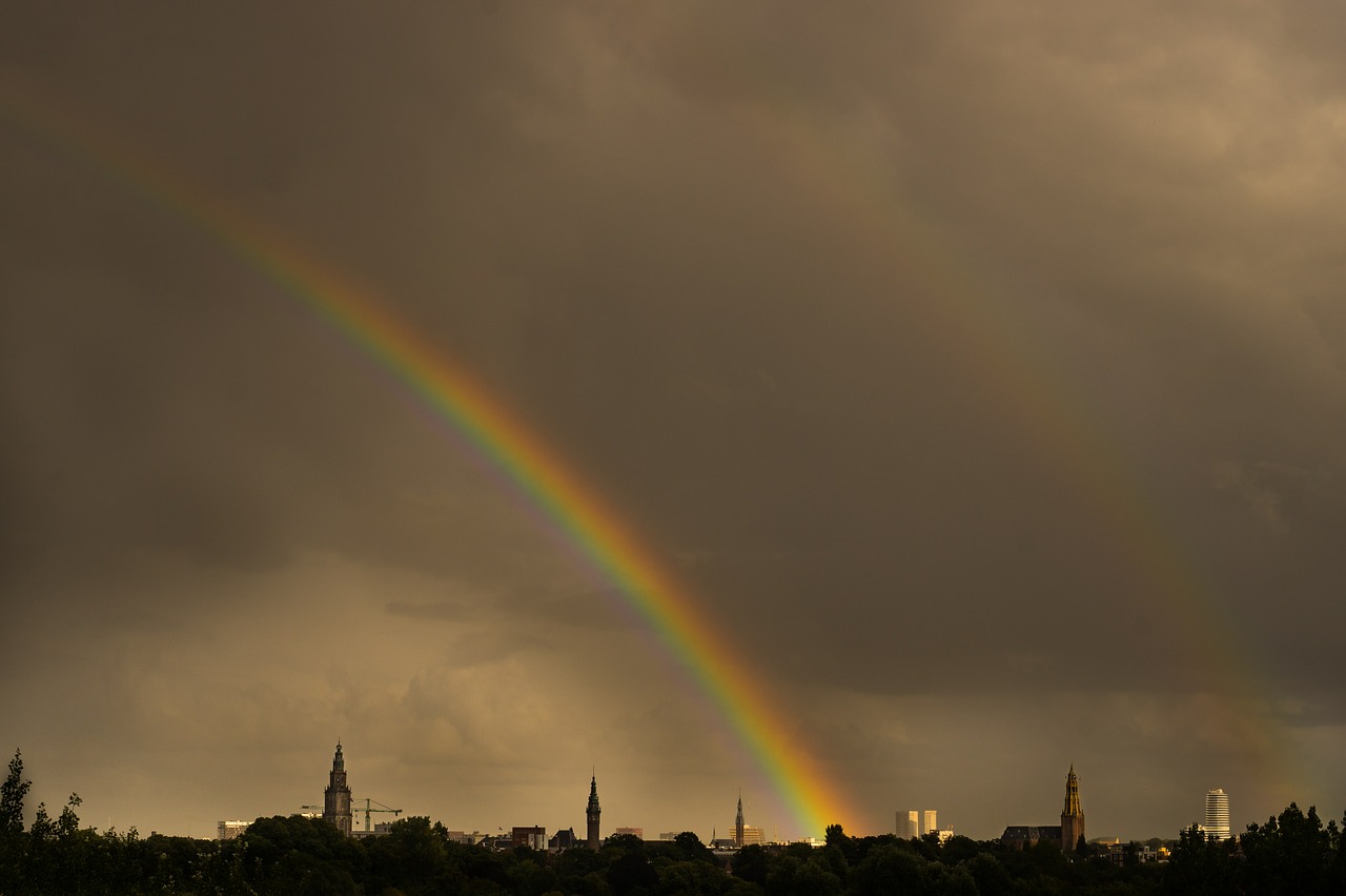 double rainbow rainbow spectrum free photo