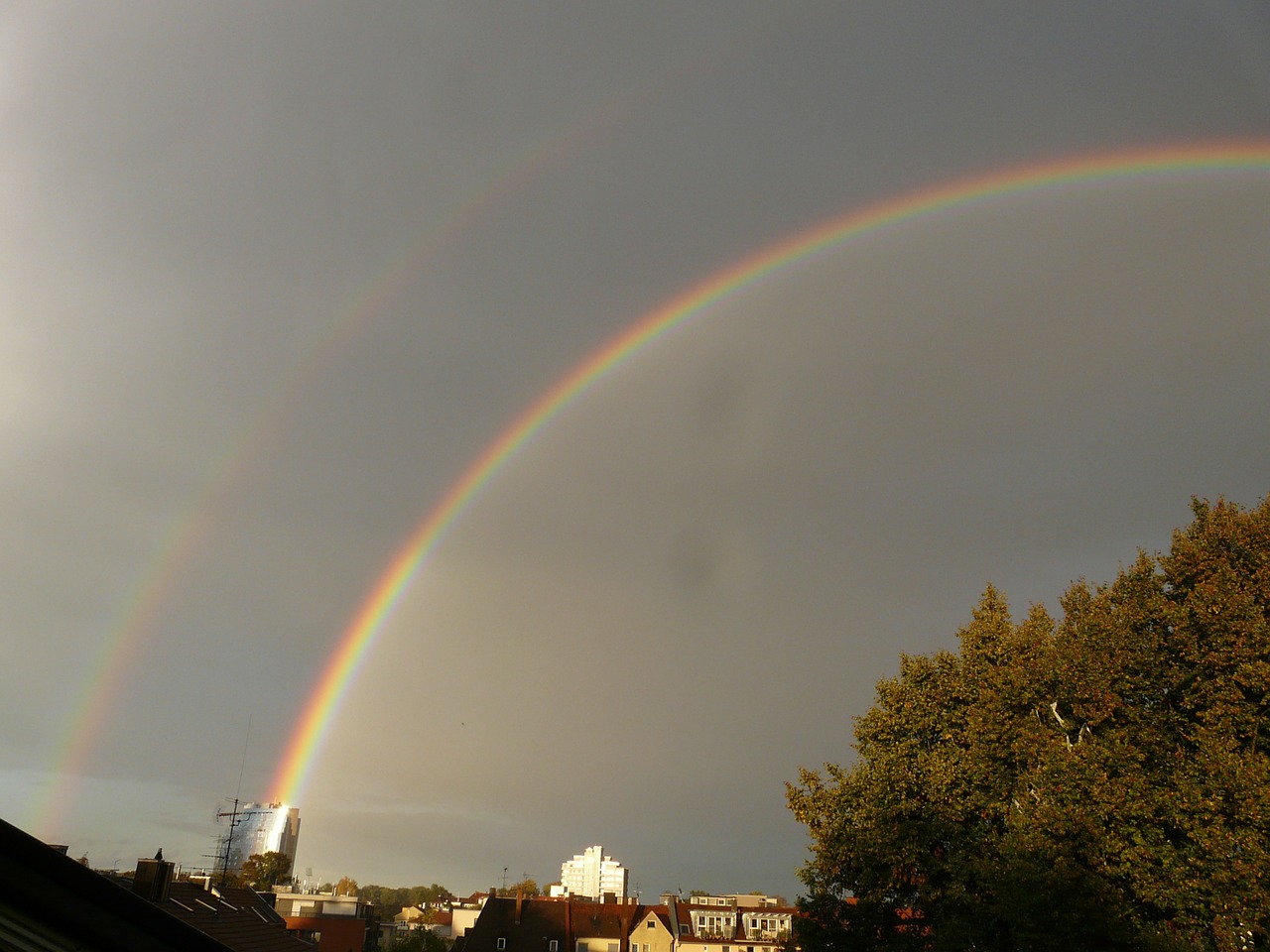 double rainbow rainbow mirroring free photo