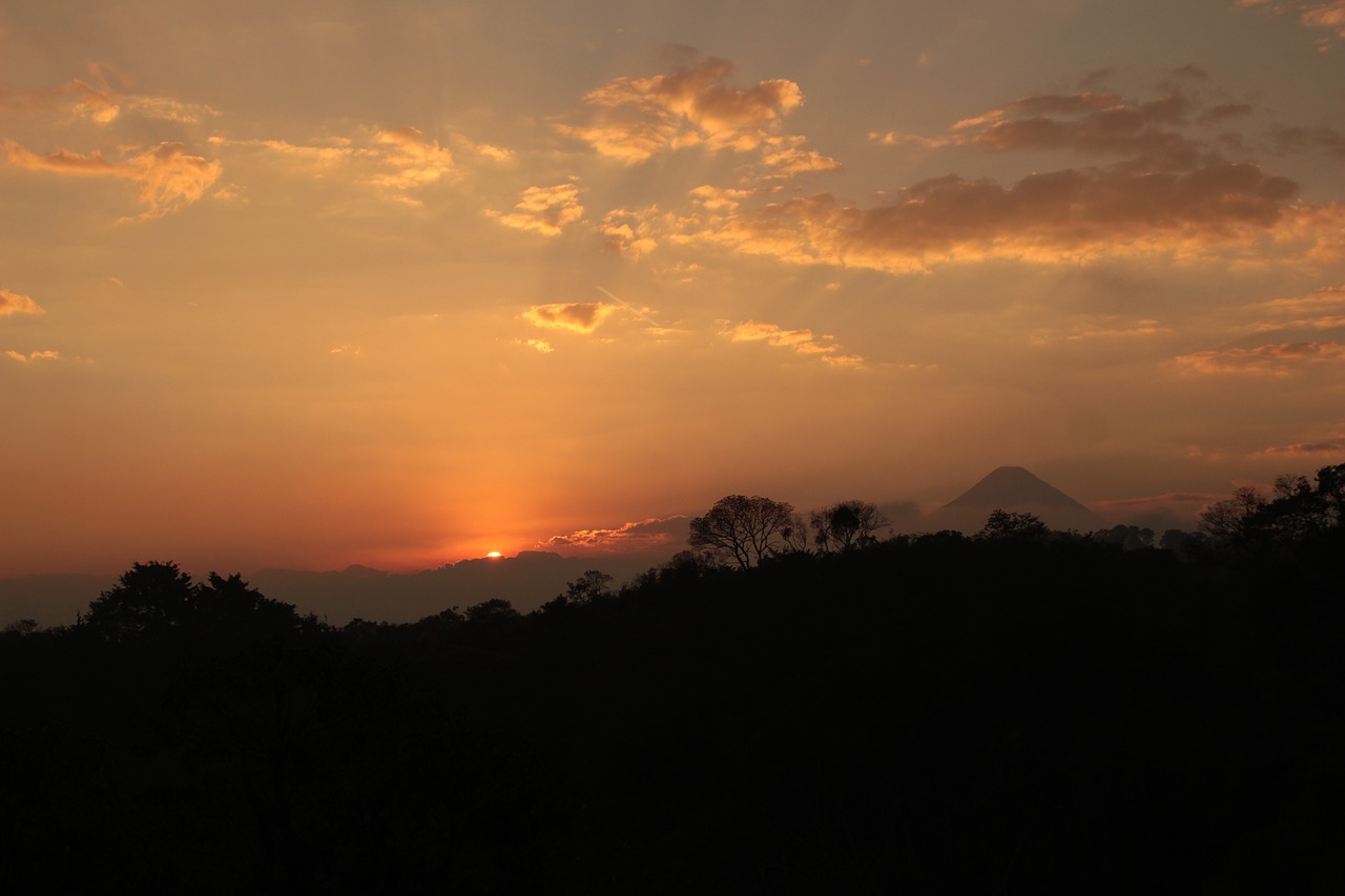 down  sunset  volcano free photo