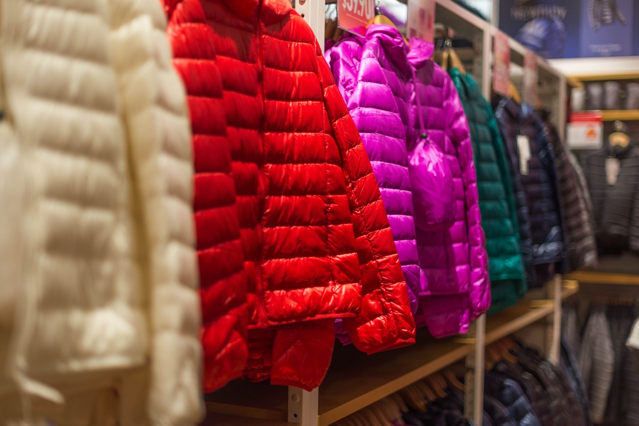 down jackets clothes shopping free photo