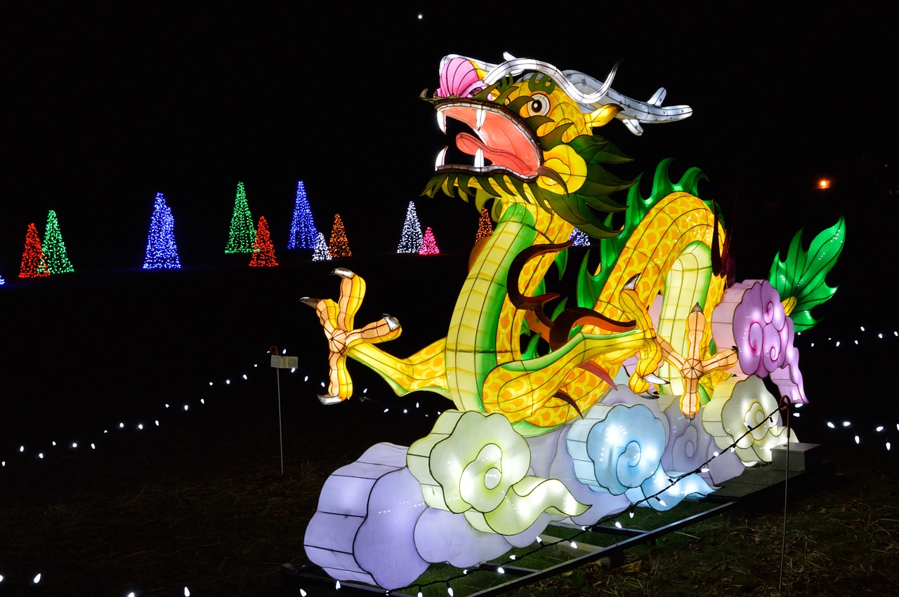 dragon festival of lights holiday free photo