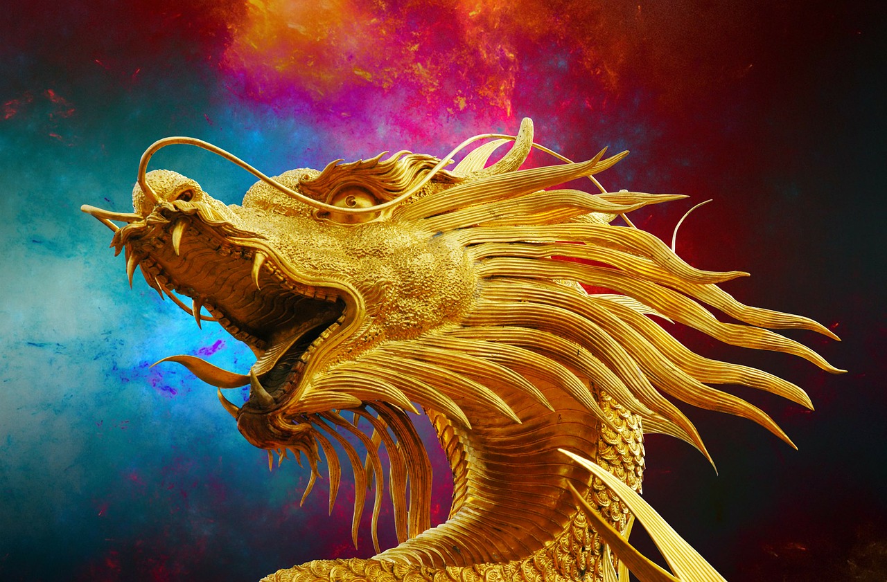 dragon broncefigur golden dragon free photo