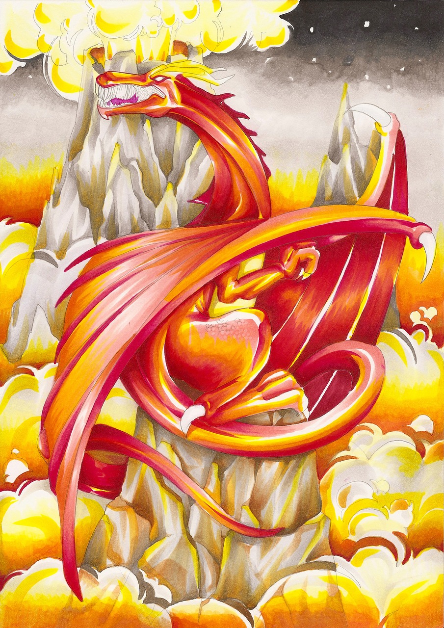 dragon illustration staining free photo
