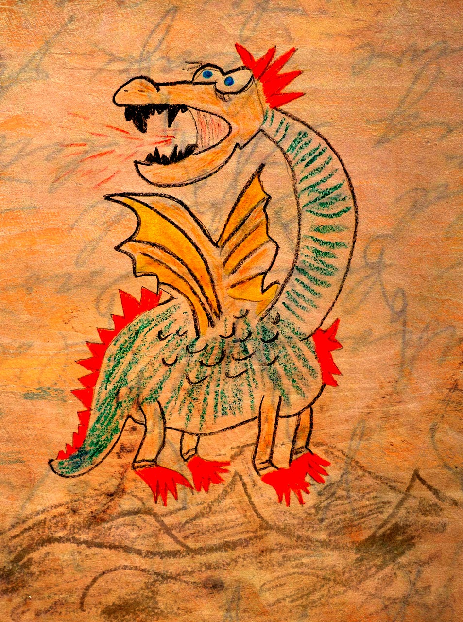 dragon drawing fire-breathing dragon free photo