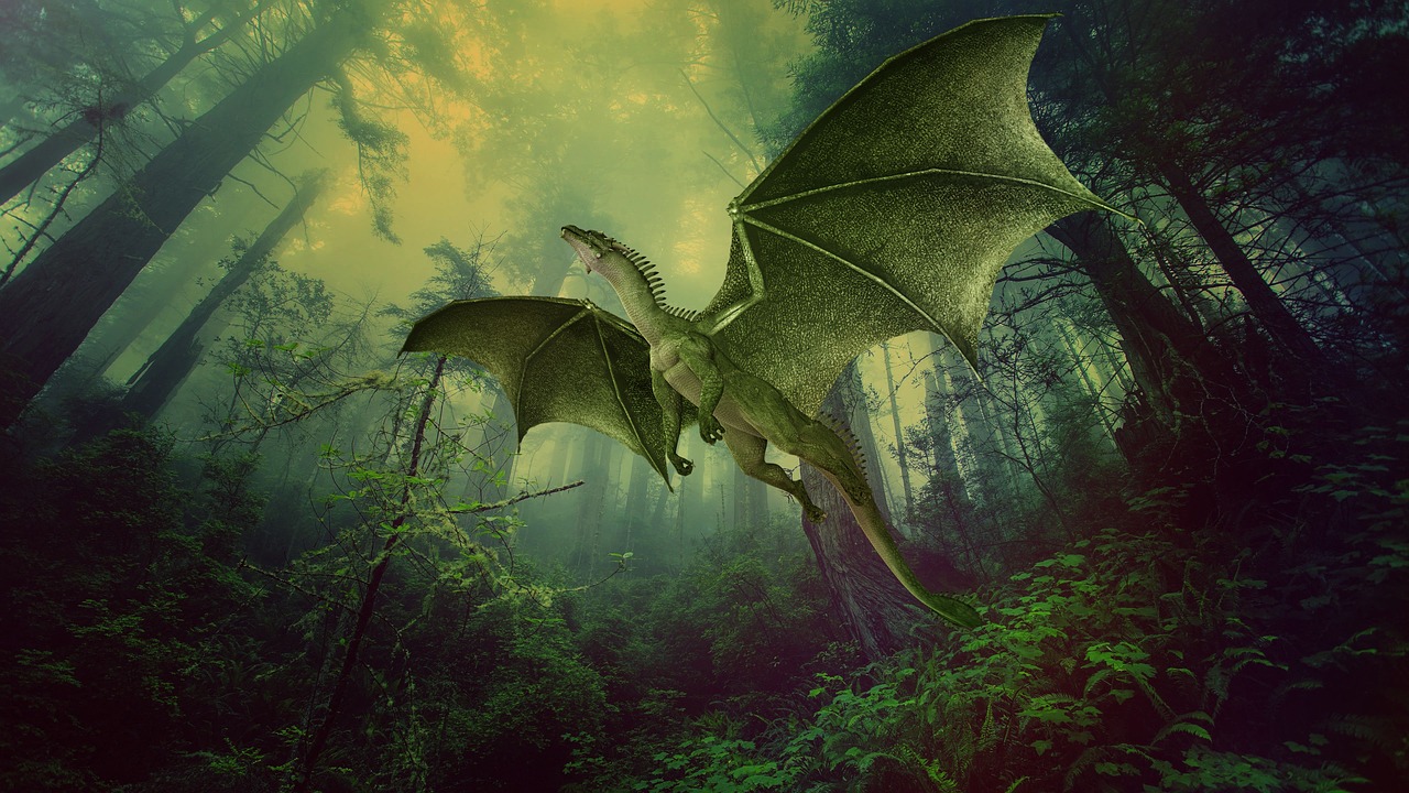 dragon  forest  mythical creature free photo