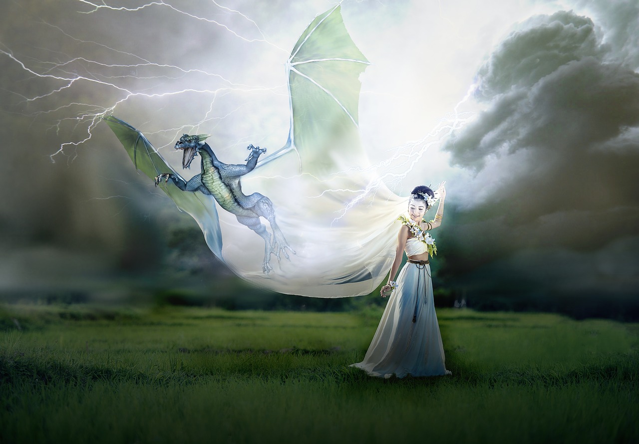 dragon  fantasy  bride free photo